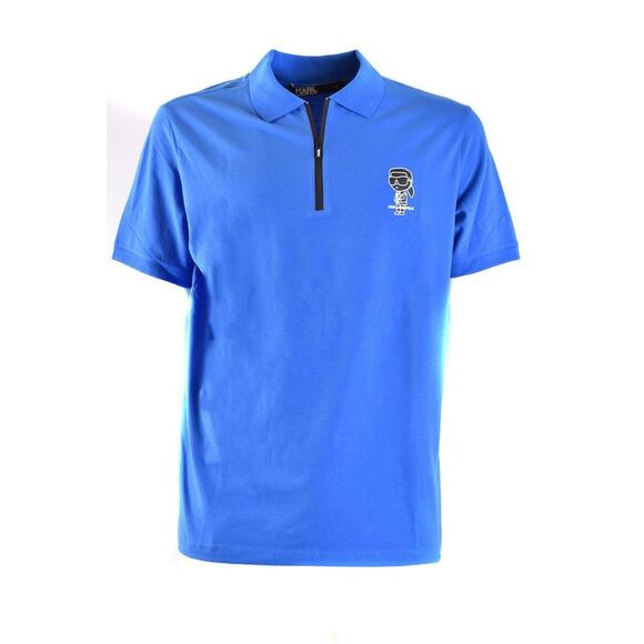 Karl Lagerfeld Polo Shirt Zipper Men blue Polo Shirts
